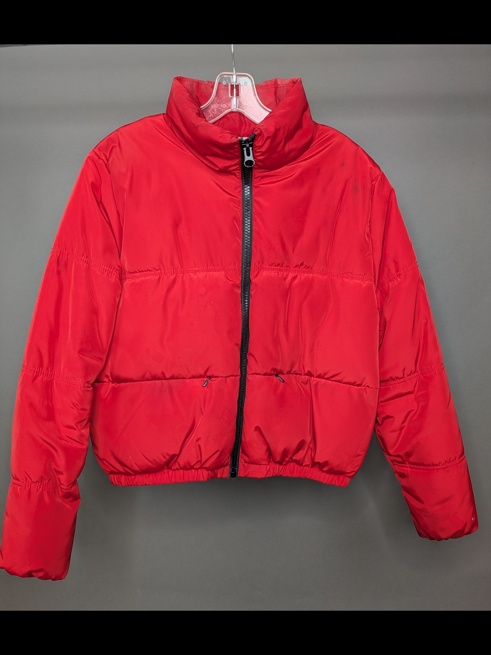H&M Divided Red Puffer Jacket with Black Zip